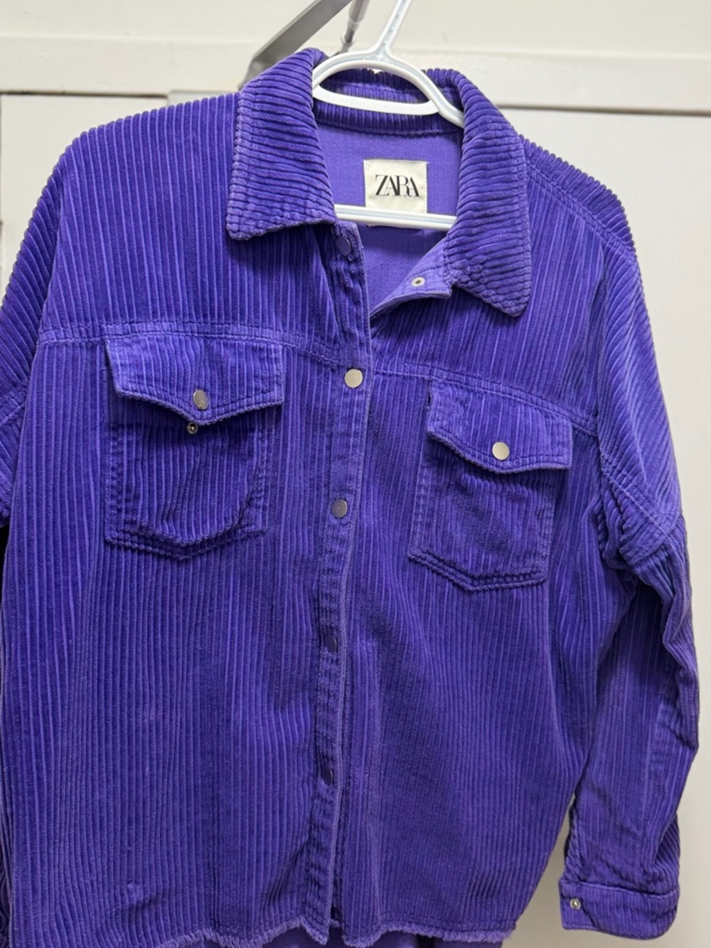 ZARA Deep Purple Corduroy Button-Front Jacket